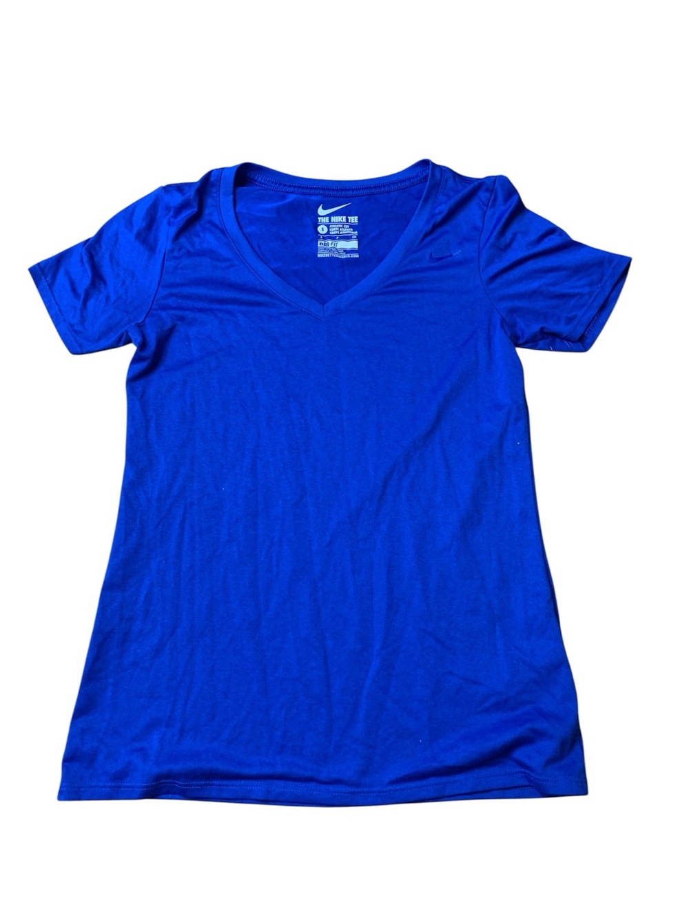 Nike Royal Blue Dri-FIT V-Neck Athletic Tee Size S